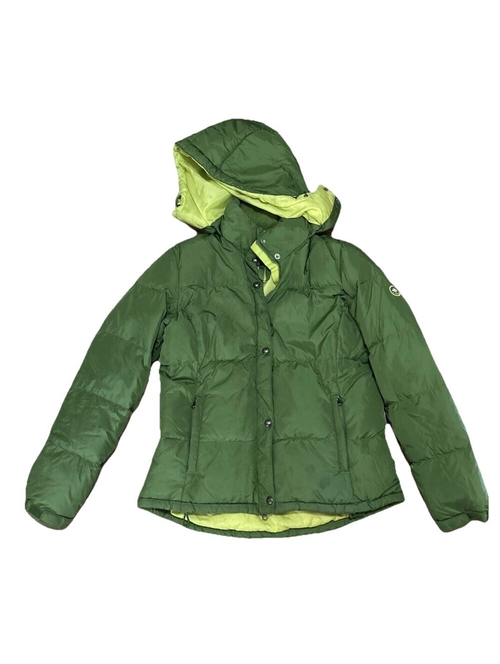 American Eagle Size M Green Duck Down Insulated Removable Hooded Puffer Coat